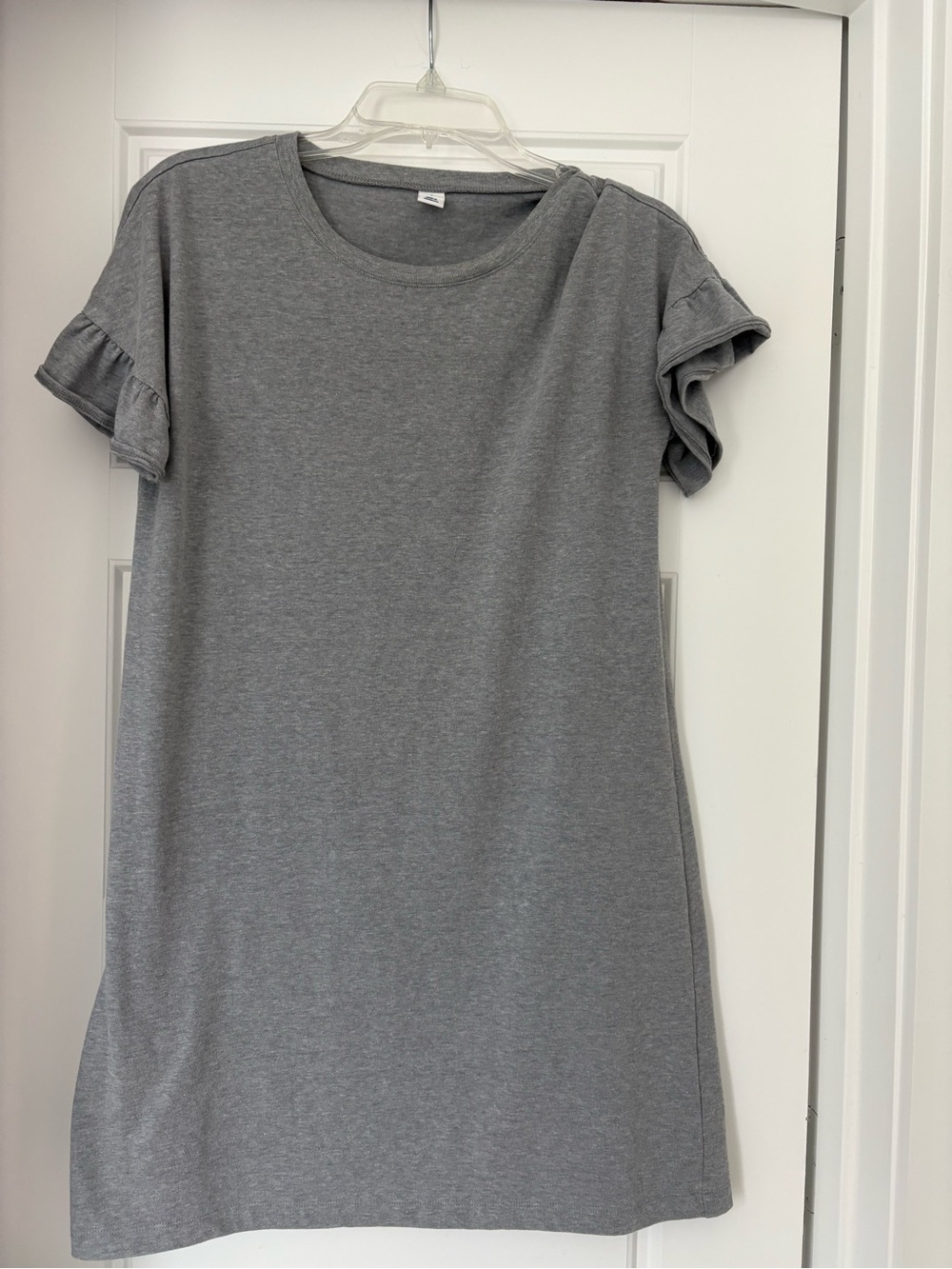 Old Navy Gray Ruffle Sleeve T-Shirt Dress